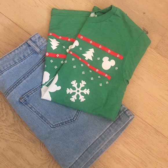 Disney Tops - Mickey Mouse Holiday Shirt